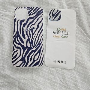 Ina Navy Zebra Pattern Phone Case for iPhone 13